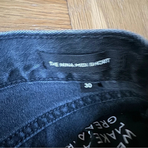 Denim Forum The Nina Midi Jean Shorts Black Size 30 Aritzia - Picture 5 of 11